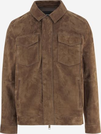 Yves Salomon Mens Brown Suede Jacket