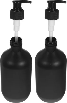 OEM Dos Dispensadores De 500 Ml (2 Unidades), Botellas De Pl&aacute;stico Recargables Con Bomba, Dispensador Negro Para Champ&uacute;, Compacto Y Port&aacute;til