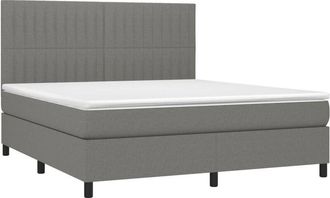 vidaXL Vidaxl - Cama Box Spring Con Colch&oacute;n Tela Gris Oscuro 180x200 Cm