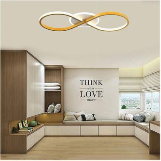 Trade Shop TrAdE Shop Traesio - Plafoniera Moderna Led 22w Intrecciato Forma Infinito Oro Luce Naturale 4000k 71316