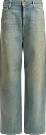 Golden Goose Wide Leg Jeans - Dames - Regular Fit Jeans - Blauw - W28 - Katoen - Jeans