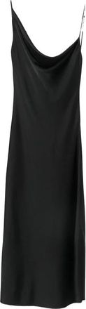 Stella McCartney Asymmetrische Midi-jurk met Cowl-hals - Dames - Casual kleedjes - Zwart - XS - Satijn - Kleedjes