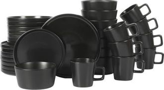 Gibson Home Soho Lounge Bowery Matte Stoneware Dinnerware Set in Black at Nordstrom