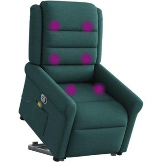 vidaXL Vidaxl - Silla De Masaje Reclinable De Pie De Tela Verde Oscura