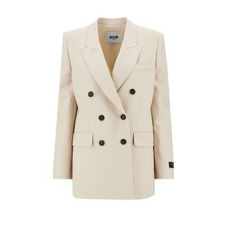 Msgm Oversized canvas double-breasted jacket Woman 44