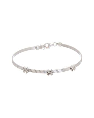 Meshmerise 18K Over Silver 0.09 Ct. Tw. Diamond Bangle