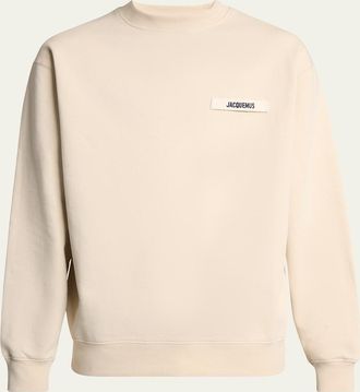 Jacquemus Mens Grosgrain Logo Cotton Sweatshirt