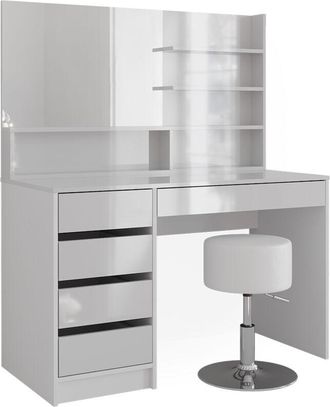 Vicco Tocador Sherry, Blanco, 145 cm con taburete Vicco