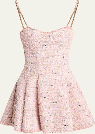 Balmain Tweed Sleeveless Flared Mini Dress
