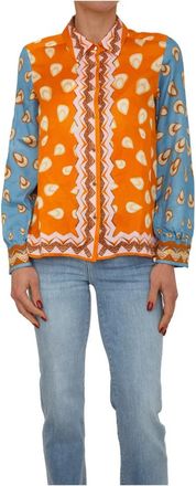 iBlues Camicia Arancione - Dames - Overhemden - Veelkleurig - L - Overhemden