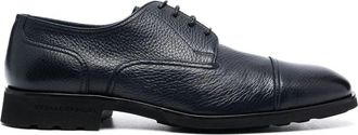 Casadei Blue Anticato Textured Leather Formal Shoes