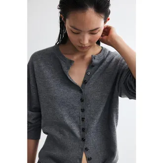 H&M Fine-knit Cardigan in Gray Melange at Nordstrom, Size X-Large