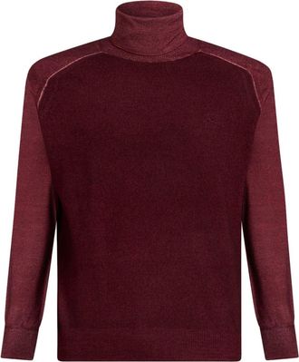 Etro Pegaso-appliqué wool jumper - men - Wool - L - Red