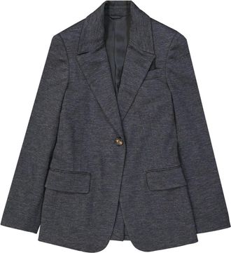 Brunello Cucinelli Grijze Wol Blazer voor Dames - Dames - Blazers - Grijs - 2XS - Wol - Jassen