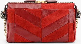 Valentino Garavani Womens Crossbody Bag Panthea Suede & Leather Red Shoulder