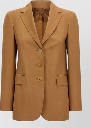 Max Mara tailored blazer buttoned cuffs notch lapel pockets
