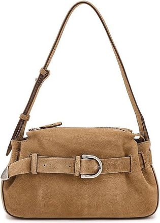Frye Heather Suede Shoulder Shoulder Womens Handbags Beige, Leather