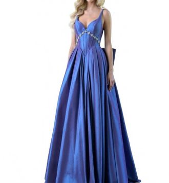 Colors Dress Beaded Illusion Corset Ball Gown In Victorian Lilac