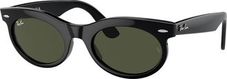 Ray-Ban RB2242F Wayfarer Oval Asian Fit 901/31 Mens Sunglasses Black Size 53