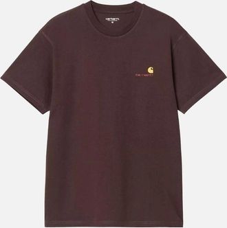 Carhartt Work in Progress Mens Carhartt WIP S/S American Script T-Shirt - Palisander - Red - Size: 40