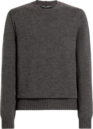 Dolce & Gabbana Pull Girocollo ML - Heren - Ronde hals truien - Grijs - L - Wol - Truien & Vesten
