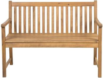 Beliani Beliani - Banco de jardín de madera de acacia clara 120 cm con listones estilo rústico Vivara