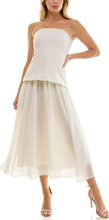 Socialite Corset Strapless Mixed Media Maxi Dress in Ivory at Nordstrom, Size X-Small