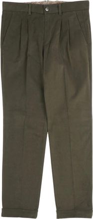 Herno Pantalon van stretch-katoenfluweel - Heren - Chinos - Groen - M - Katoen - Broeken