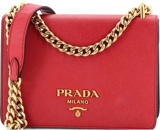 Prada Chain Flap Bag Saffiano Leather Small crossbody bag - Nero