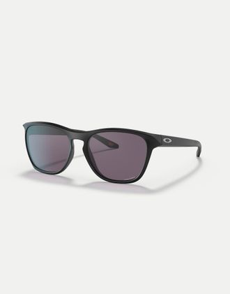 Oakley Manorburn - Occhiali da sole squadrati nero opaco con lenti grigie