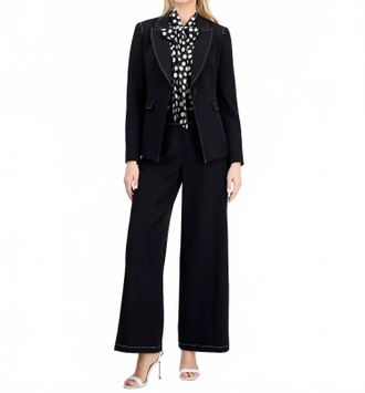 Tahari by ASL Suit Separates Pantsuit In Black/white