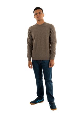 Barbour Essential Lambswool Crew Neck Winter Sweater st71 Dark Stone, Brown, L