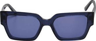 Karl Lagerfeld Rechthoekige Acetaat Zonnebril - Dames - Zonnebrillen - Blauw - ONE Size - Leer - Accessoires