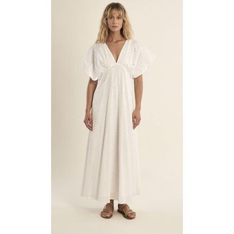 Molly Bracken Maxi-jurk met korte mouwen en V-hals
