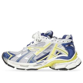 Balenciaga Runner Sneakers White Blue Yellow Mesh and Nylon 677403W3RB59174