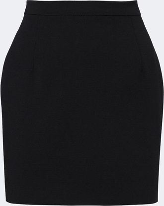 Alessandra Rich Wool-blend cr&ecirc;pe miniskirt