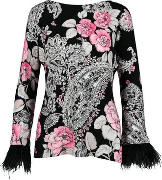 Twin-Set Underlayer Sweater with Feathers - Black/Pink