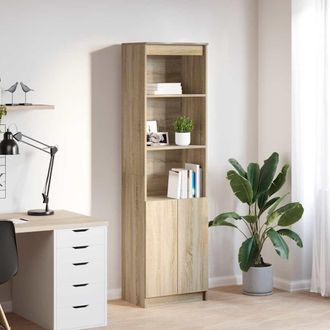Berkfield Home Highboard Sonoma Oak 50x35x180 cm Engineered Wood in Brown | Size: 50 x 35 x 180 cm