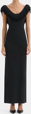 Sir. Marcelline Fringe Scoop Back Gown In Black