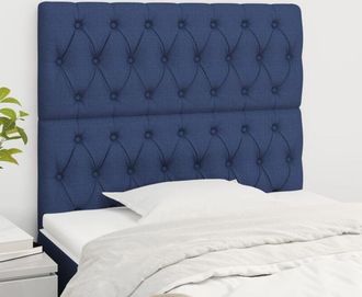 vidaXL Cabeceros 2 Unidades De Tela Azul 90x7x78/88 Cm Vidaxl