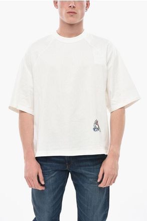 Bottega Veneta Crewneck Solid-Color T-Shirt with Embroidery size S