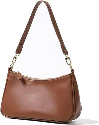 Generic Womens PU Shoulder Bag, Classic Underarm Bag, Vintage Handbag with Smooth Zipper Closure, Applies to Daily Commuting and Casual Outings (Brown,25 * 7 