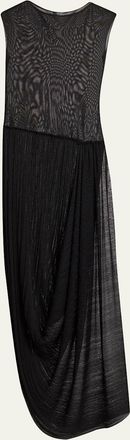 Balmain Flechage Semi-Sheer Draped Dress