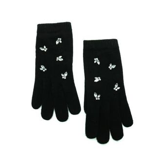 Portolano Cashmere gloves with stones in Black at Nordstrom