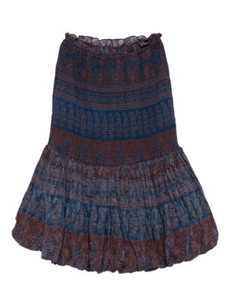 Antik Batik Gelaagde midi-rok - Bruin
