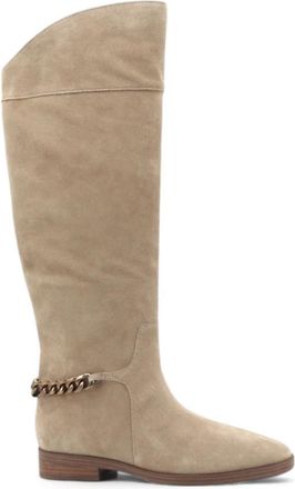 Guess Joicy Suede High Boot - Dames - Hoge Laarzen - Beige - 41 EU - Leer - Schoenen