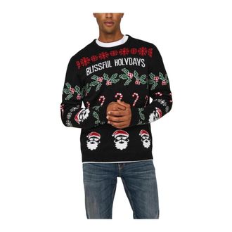 Only & Sons Ronde Hals Gebreide Kleding met Print en Lange Mouwen - Heren - Ronde hals truien - Veelkleurig - S - Truien & Vesten