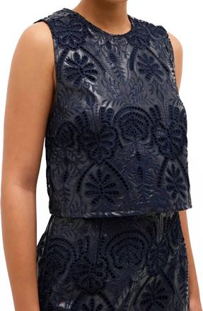 Marie Oliver Davis Shell Top In Navay