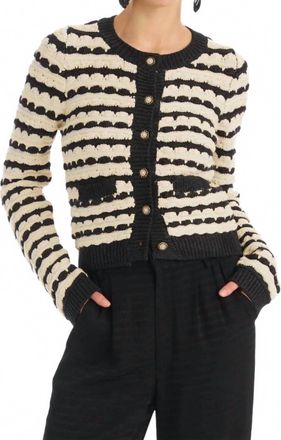 Allison New York Celine Cardigan In Charcoal Stripe