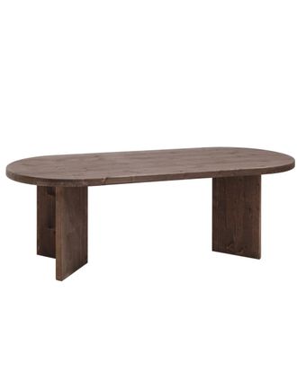 Deco Wood Mesa de centro de madera maciza en tono nogal de 120x40cm